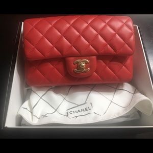 Chanel Mini - Red Lambskin Leather